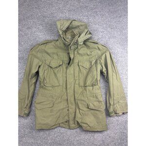 Vintage US Army M65 Field Jacket Mens Small Short Olive Green Hooded Vietnam 70s